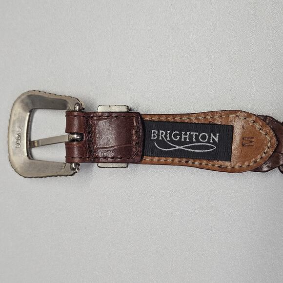 Brighton Embellished Belts Women’s Medium Brown Leather Vintage 90s Western